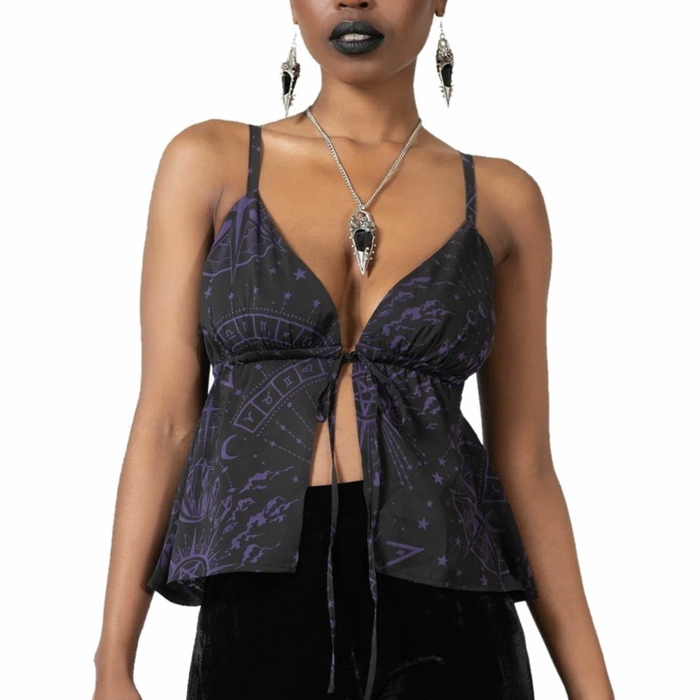 Killstar Black and Purple Women's Top